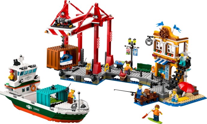 Seaside Harbor with Cargo Ship (60422)
